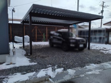 朝の除雪も楽に！カーポート設置工事｜岩手県遠野市